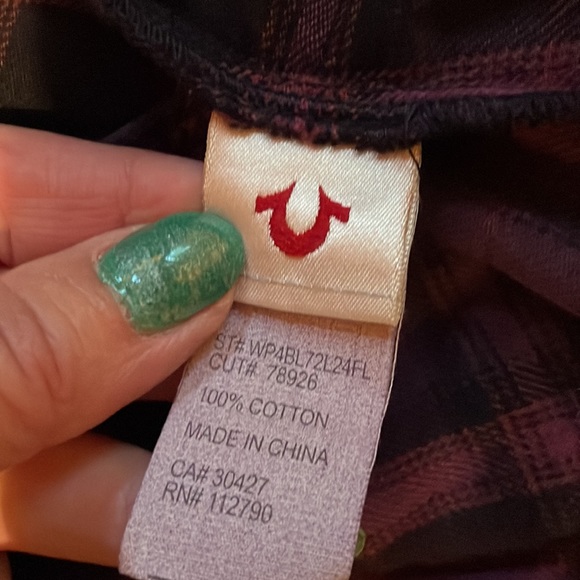 Purple and Black True Religion flannel western shirt - Picture 7 of 7